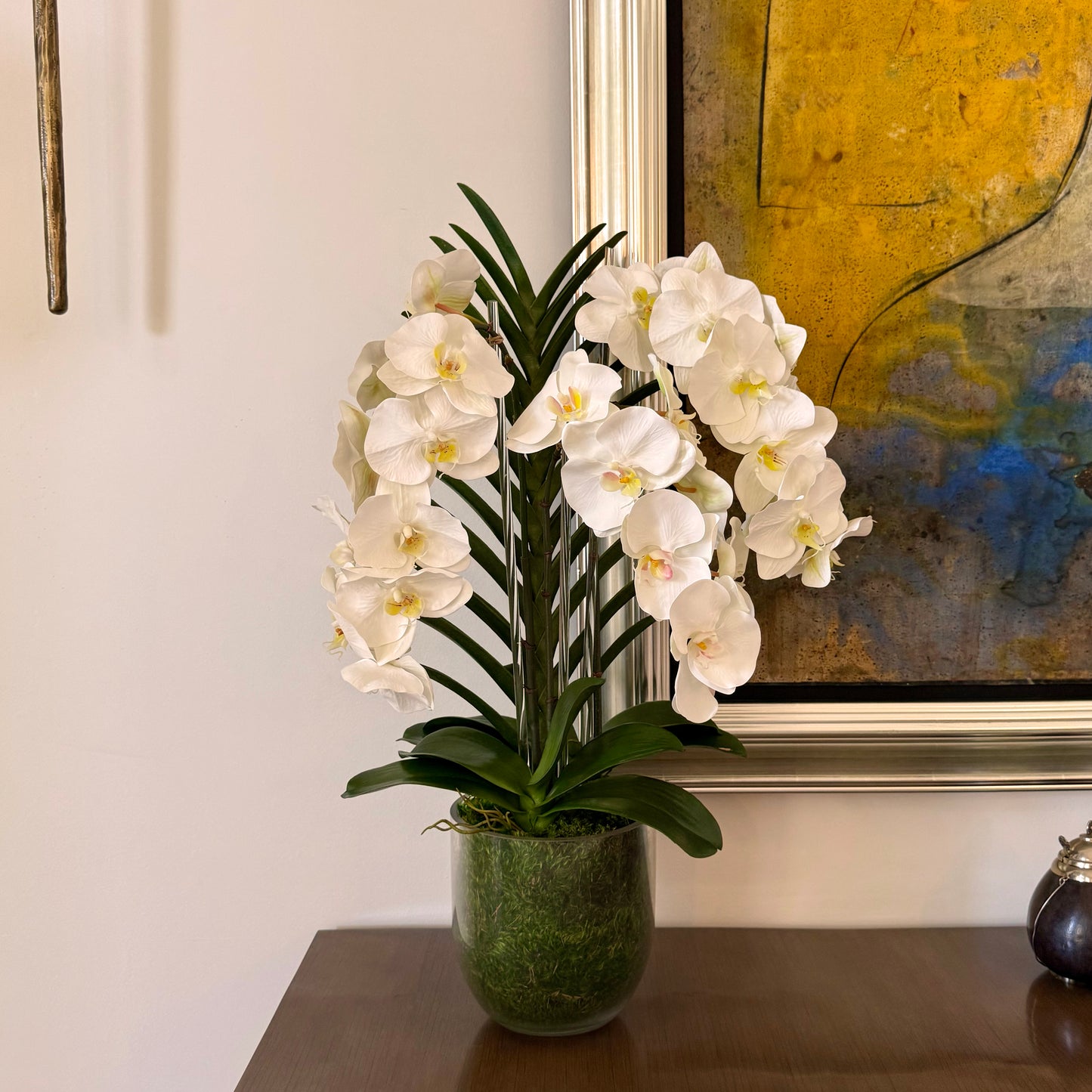 Vanda Leaf Orchid in Moss Art