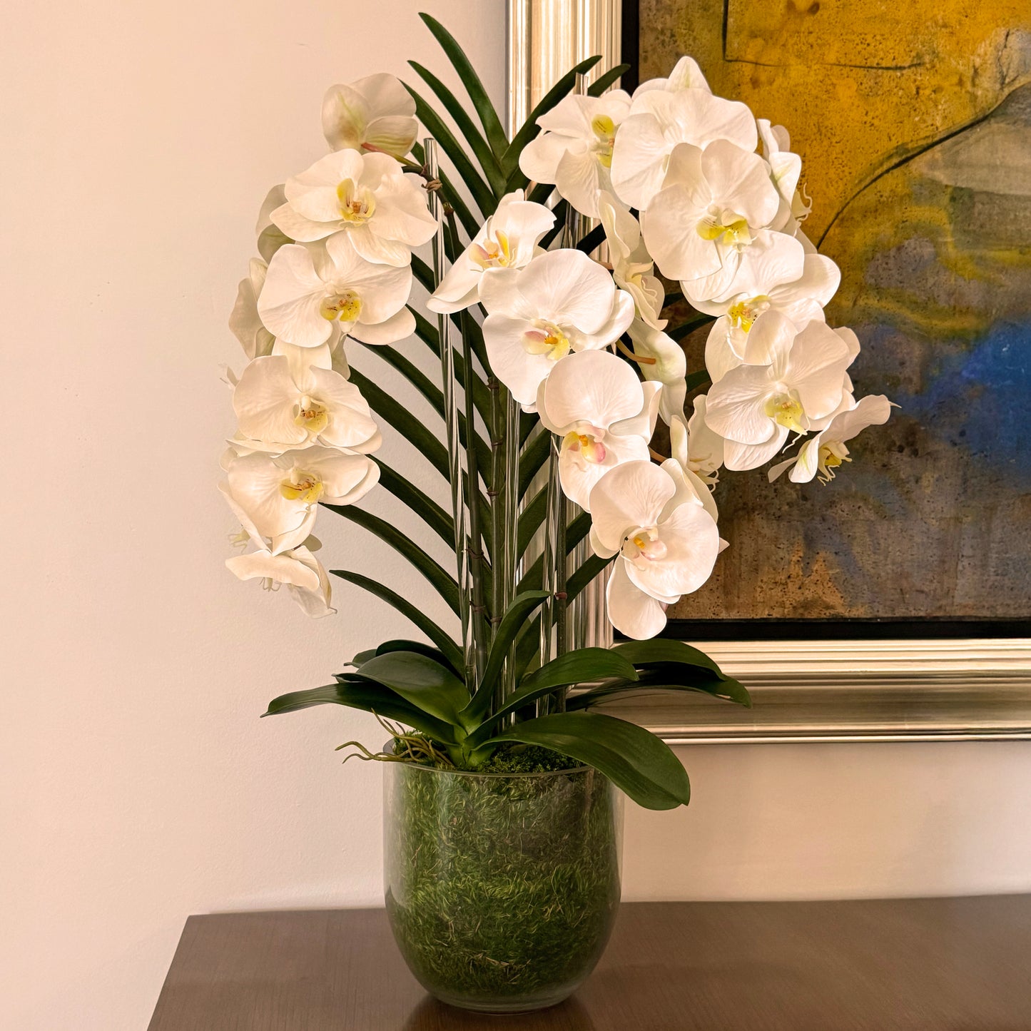 Vanda Leaf Orchid in Moss Art