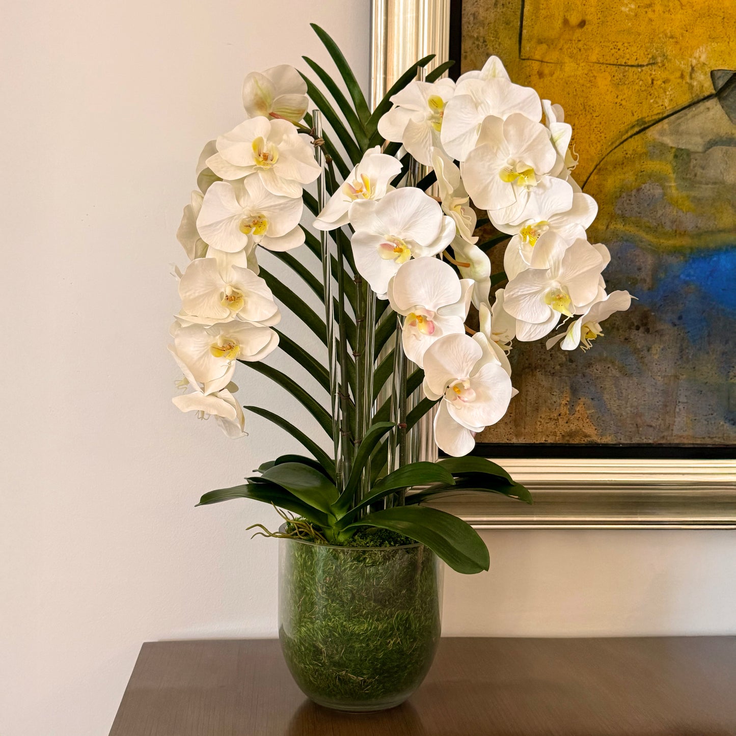 Vanda Leaf Orchid in Moss Art